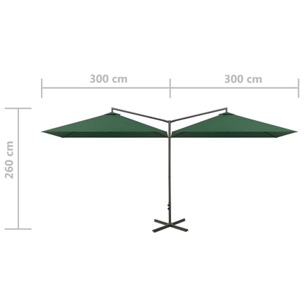 Parasol Dubbel Met Stalen Paal 600X300 Cm