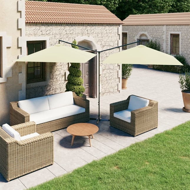 Parasol Dubbel Met Stalen Paal 600X300 Cm Kleurig
