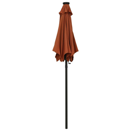 Parasol Met Led-Verlichting 200X211 Cm Aluminium