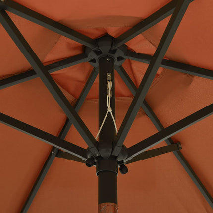 Parasol Met Led-Verlichting 200X211 Cm Aluminium