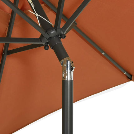 Parasol Met Led-Verlichting 200X211 Cm Aluminium