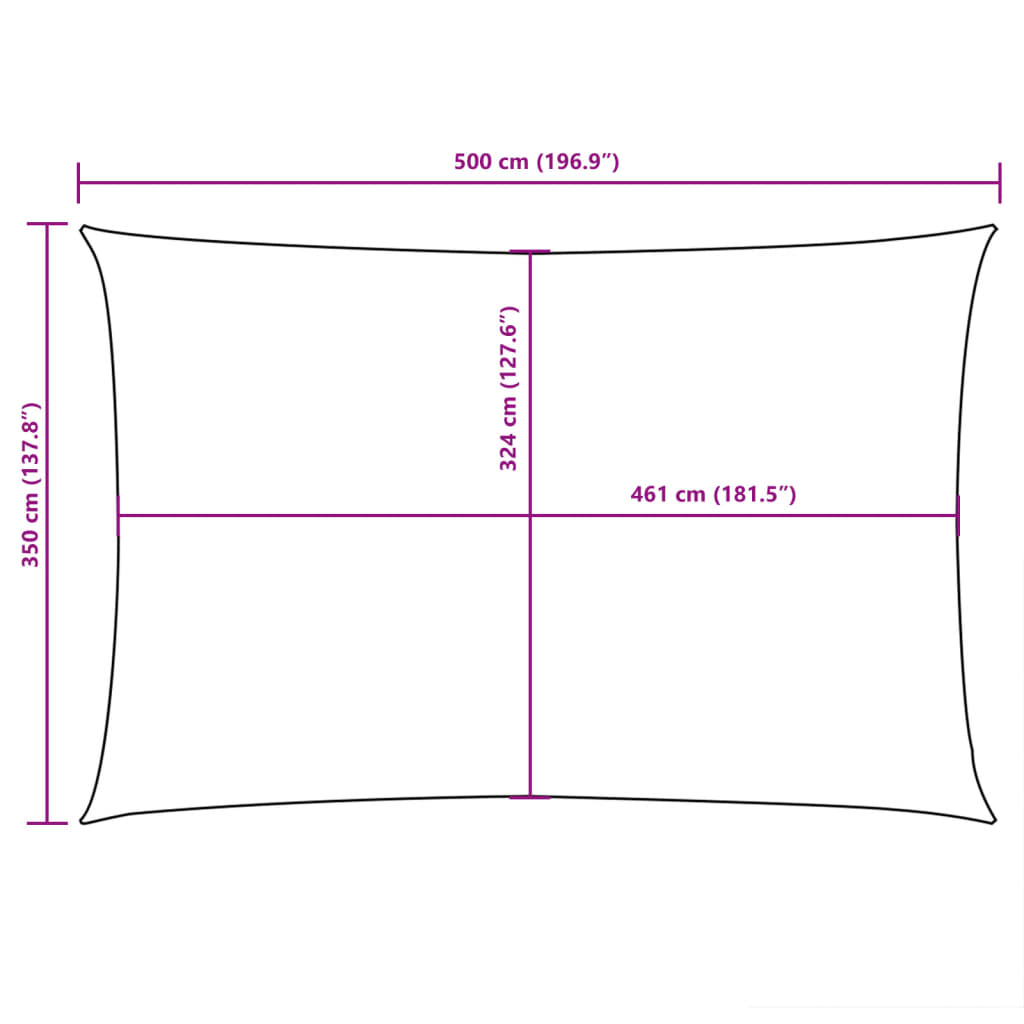Zonnescherm Rechthoekig 3,5X5 M Oxford Stof Blauw