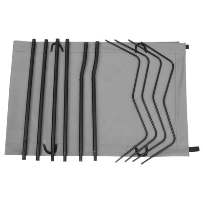 Campingbed 180x60x19 cm oxford stof en staal grijs