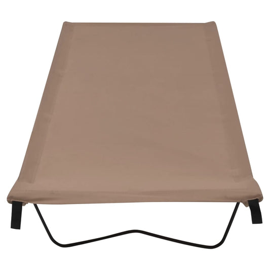 Campingbed 180x60x19 cm oxford stof en staal taupe