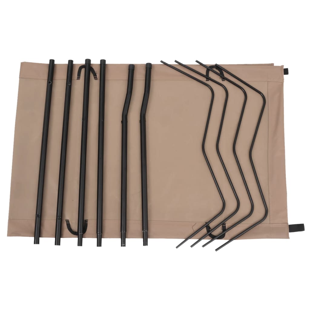 Campingbed 180x60x19 cm oxford stof en staal taupe