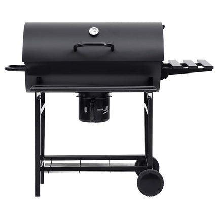 Barbecuevat Met Wielen En Schappen 115X85X95 Cm Staal Zwart