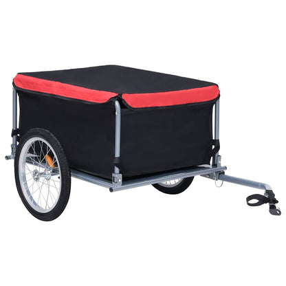 Fietstrailer 65 kg zwart en rood