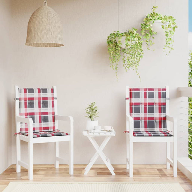 Tuinstoelkussens Oxford Stof Ruitpatroon Rood