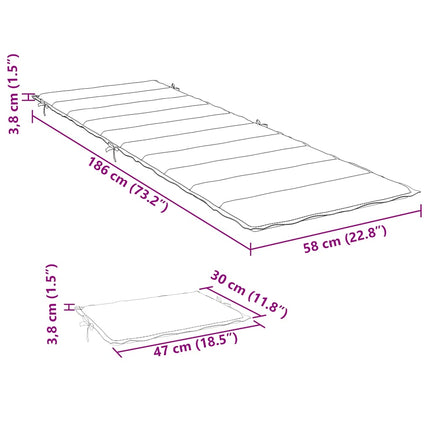 Ligbedkussen 186X58X4 Cm Oxford Stof