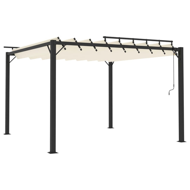 Prieel Met Lamellendak Stof En Aluminium Kleurig