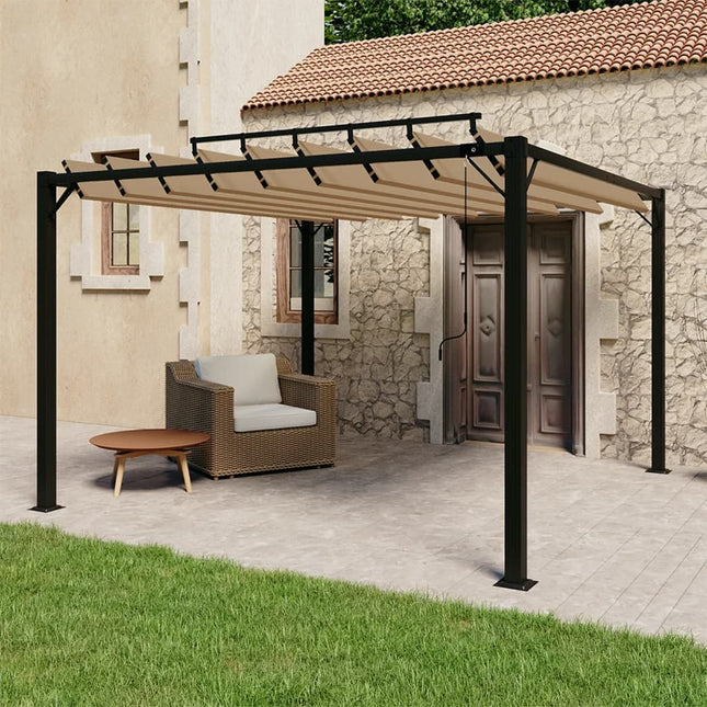 Prieel Met Lamellendak Stof En Aluminium