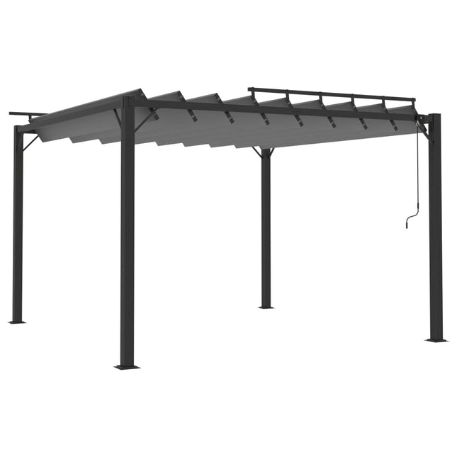 Prieel Met Lamellendak Stof En Aluminium Kleurig
