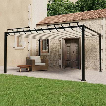Prieel Met Lamellendak Stof En Aluminium