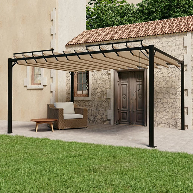 Prieel Met Lamellendak Stof En Aluminium