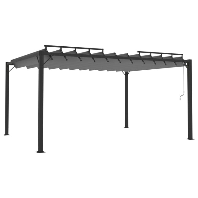 Prieel Met Lamellendak Stof En Aluminium Kleurig