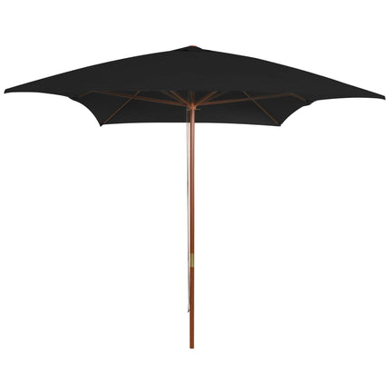 Parasol Met Houten Paal 200X300 Cm Wit
