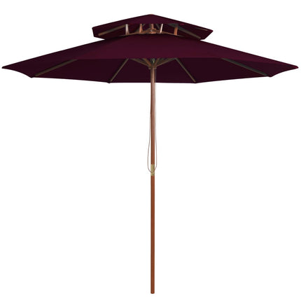 Parasol Dubbeldekker Met Houten Paal 270 Cm Kleurig