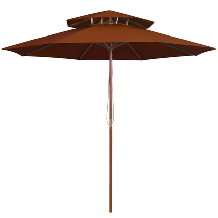 Parasol Dubbeldekker Met Houten Paal 270 Cm Kleurig