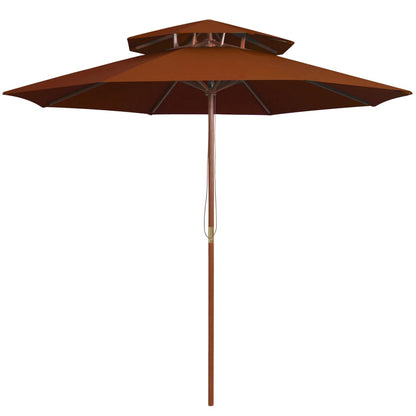 Parasol Dubbeldekker Met Houten Paal 270 Cm