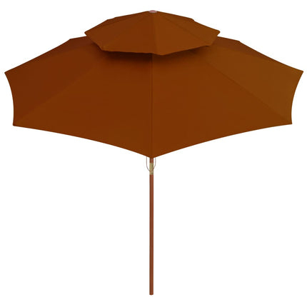 Parasol Dubbeldekker Met Houten Paal 270 Cm Kleurig