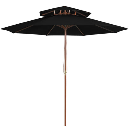 Parasol Dubbeldekker Met Houten Paal 270 Cm Kleurig