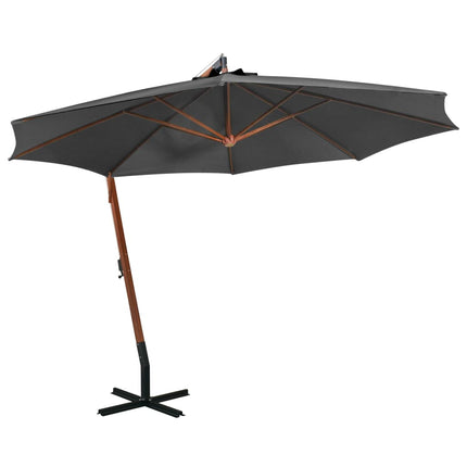 Zweefparasol Met Paal 3,5X2,9 M Massief Vurenhout