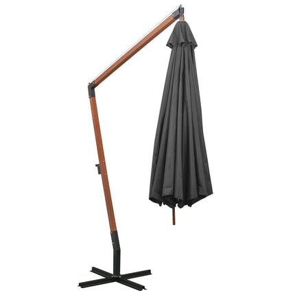 Zweefparasol Met Paal 3,5X2,9 M Massief Vurenhout