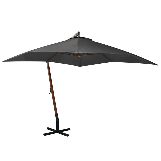 Zweefparasol Met Paal 3,5X2,9 M Massief Vurenhout