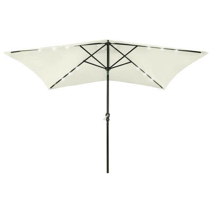 Parasol Met Led's En Stalen Paal 2X3 M Kleurig