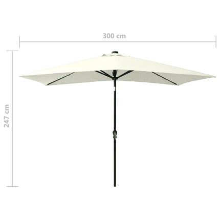 Parasol Met Led's En Stalen Paal 2X3 M Kleurig