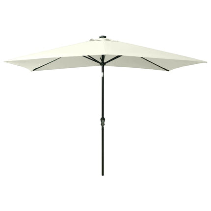 Parasol Met Led's En Stalen Paal 2X3 M Kleurig