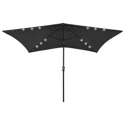Parasol Met Led's En Stalen Paal 2X3 M Kleurig