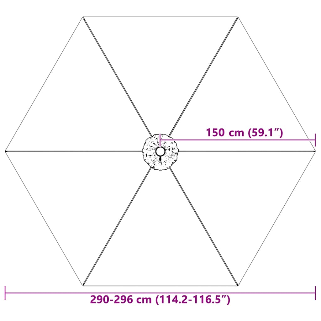 Vervangingsdoek Voor Parasol 300 Cm Kleurig
