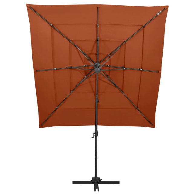 Parasol 4-Laags Met Aluminium Paal 250X250 Cm Kleurig