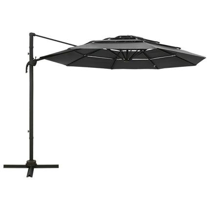 Parasol 4-Laags Met Aluminium Paal 3X3 M Kleurig