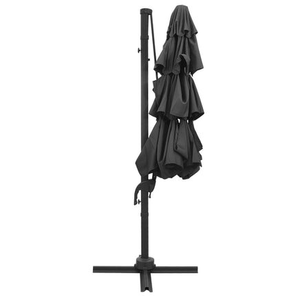 Parasol 4-Laags Met Aluminium Paal 3X3 M Kleurig