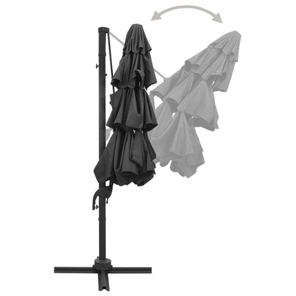 Parasol 4-Laags Met Aluminium Paal 3X3 M Kleurig