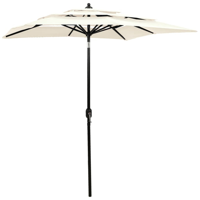 Parasol 3-Laags Met Aluminium Paal