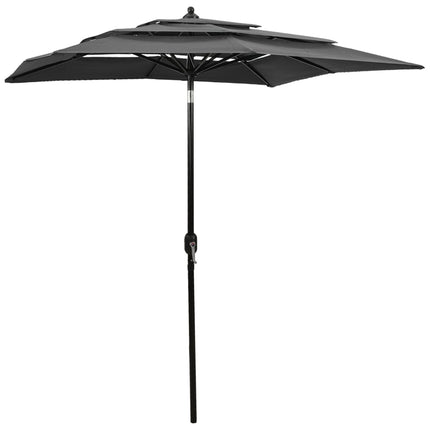 Parasol 3-Laags Met Aluminium Paal