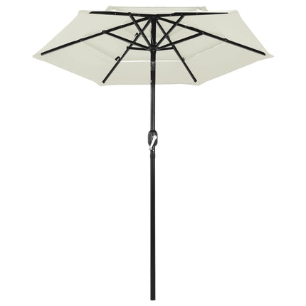 Parasol 3-Laags Met Aluminium Paal Kleurig