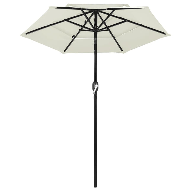 Parasol 3-Laags Met Aluminium Paal Kleurig