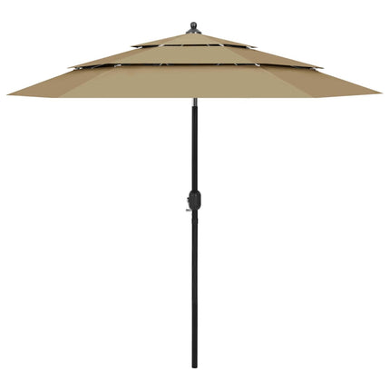 Parasol 3-Laags Met Aluminium Paal 2,5 M