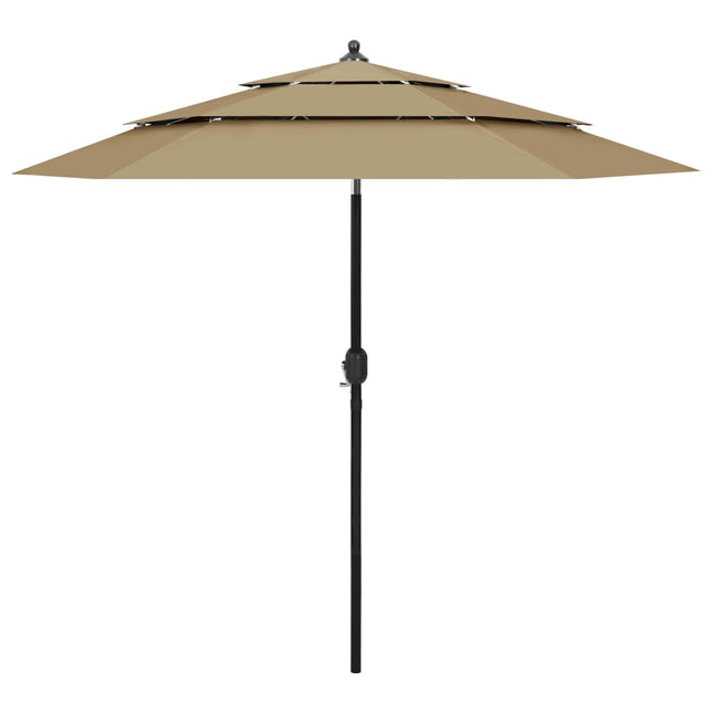 Parasol 3-Laags Met Aluminium Paal Kleurig