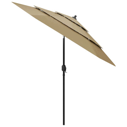 Parasol 3-Laags Met Aluminium Paal 2,5 M