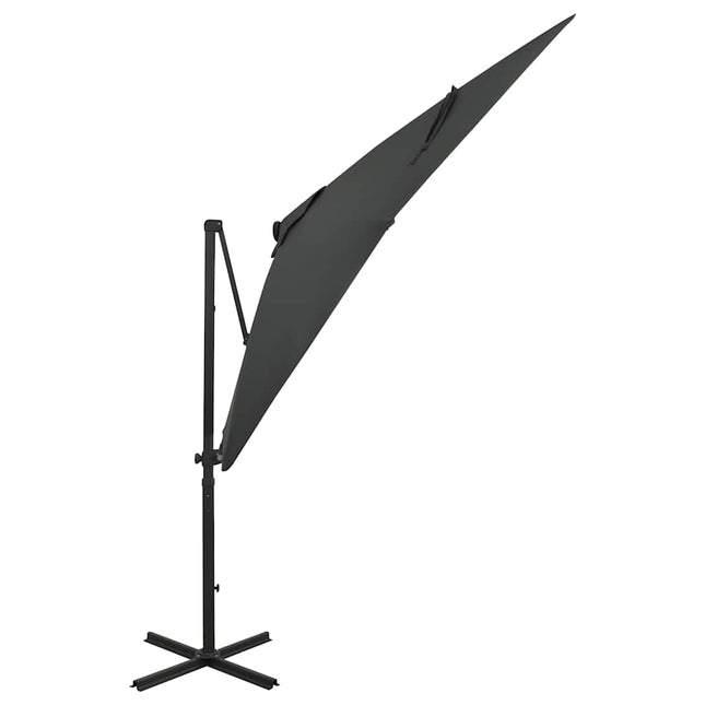 Zweefparasol Met Paal En Led-Verlichting Kleur