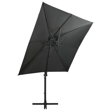 Zweefparasol Met Paal En Led-Verlichting Kleur