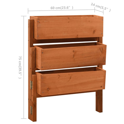Plantenbak Inklapbaar 60X14X75 Cm Massief Vurenhout