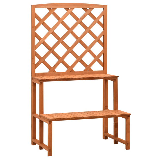 Plantenrek Met Latwerk 70X42X120 Cm Massief Vurenhout