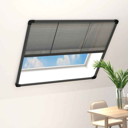 Raamhor plissé 120x120 cm aluminium antraciet