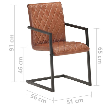 Eetkamerstoelen Echt Leer Bruin